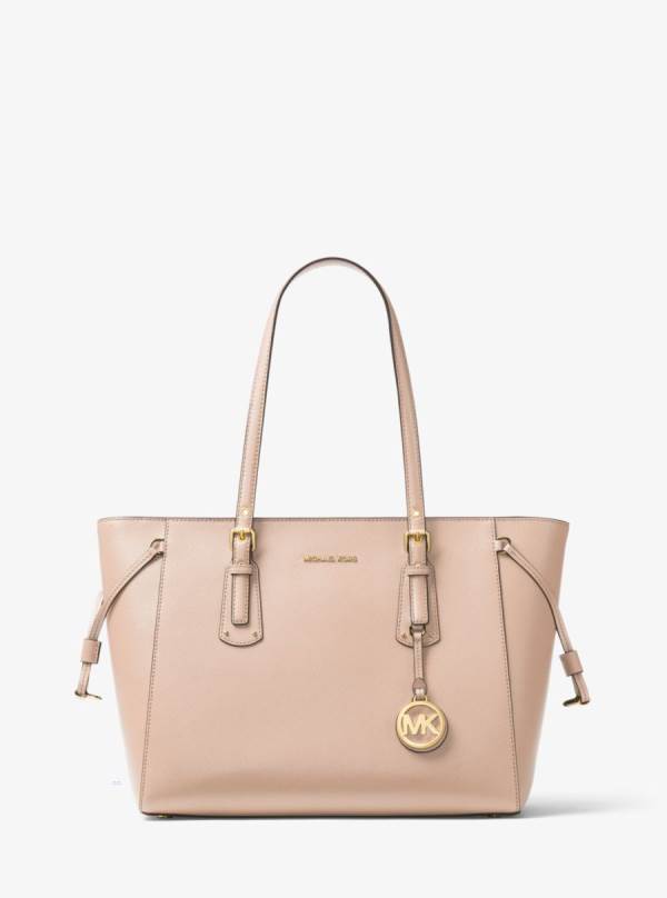 Damske Prenosná Taška Michael Kors Voyager Medium Crossgrain Leather Ruzove - Kabelky Michael Kors Lacne | LAXQJ-3261